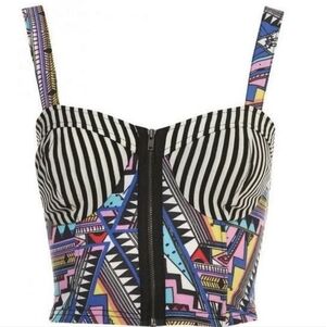 Top Shop Zip Up Bralette Top